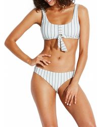 Seafolly - Sea Stripe Tie Front Bikini Top - Lyst