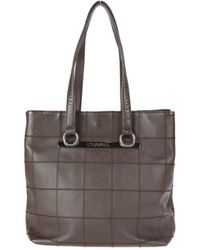 Chanel - Chocolate Bar Leather Tote Bag (pre-owned) - Lyst