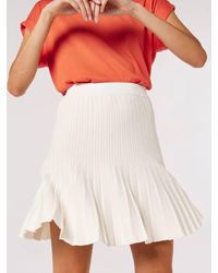 Apricot - Ivory Pleated Knit Skirt - Lyst