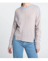 Kinross Cashmere - Exposed Seam Hi-low Crew Sweater - Lyst