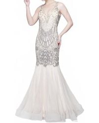 Primavera - Beaded Sleeveless Mermaid Evening Gown - Lyst