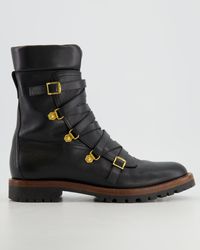 Dior - Leather Wildior Boots With Gold Logo Detail - Lyst