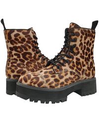 FARYL by Farylrobin - Cammy Leopard Print Faux Leather Boots Jobb1080 - Lyst