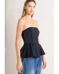 TRUEDAMES - Geometric Edge Woven Top - Lyst