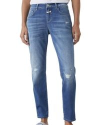 Closed - Distressed Organic Cotton Slim Jeans - Lyst