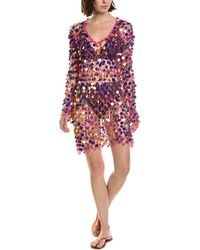 MILLY - Sequin Crochet Mini Dress - Lyst
