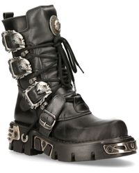 New Rock - Mid-Calf Gothic Leather Boots-391-S1 - Lyst