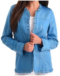 Angel - Microfiber Leather Laser Cut Open Jacket - Lyst