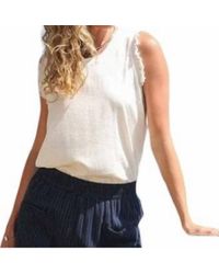 Umgee - Linen Blend Frayed Shell Top - Lyst