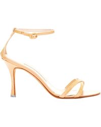 Manolo Blahnik - Nude Scaled Leather Minimal Strappy Sandals - Lyst