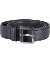 Orciani - Hammered Leather Slim Belt - Lyst