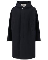 Jil Sander - Virgin Wool Coat With Logo Detail - Lyst