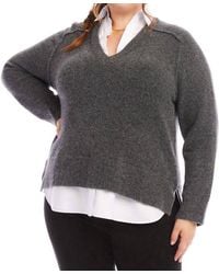 Karen Kane - Plus Size Layered Sweater - Lyst