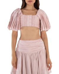 Aje. - Aje Blush Cari Ruched Crop Top - Lyst