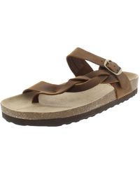 White Mountain - Crawford Leather Flat Thong Sandals - Lyst