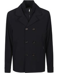 Moorer - Volmer-Kn Double-Breasted Polyamide Peacoat - Lyst