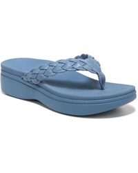 Vionic - Kenji Faux Leather Slip On Wedge Sandals - Lyst