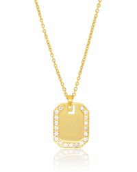 The Lovery - Diamond Tag Necklace - Lyst