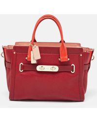 COACH - Two Tone Leather swagger 27 Carryall Tote - Lyst