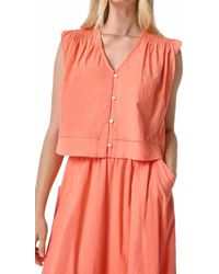 Lilla P - Smocked Shoulder V-Neck Top - Lyst
