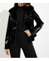 Joseph Ribkoff - Faux Fur Accent Moto Jacket - Lyst