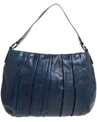 DKNY - Pleated Leather Floral Chain Detail Hobo - Lyst