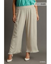 Umgee - Linen Blend Elastic Waistband Pants - Lyst