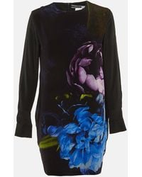 Sportmax - Code Floral Print Silk Mini Dress - Lyst