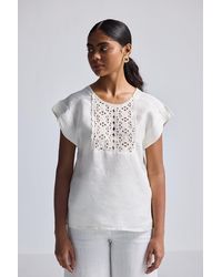REISTOR - Boxy Top With Embroidered Lace Detail - Lyst