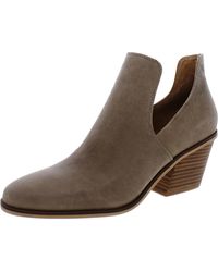 Lucky Brand - Vellida Leather Stacked Heel Ankle Boots - Lyst