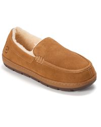 Dearfoams - Fitzgerald Genuine Suede Moccasin Slippers - Lyst