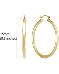 MAX + STONE - 14k Yellow Gold 3mm Thick Tube Hoop Earrings - Lyst