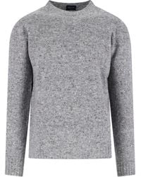 Drumohr - Cashmere And Wool Knit Sweater With Ribbed Finishes - Lyst