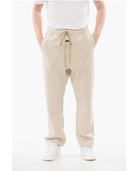 Fear Of God - Solid Color Cotton Joggers With Contrasting Logo Patch - Lyst