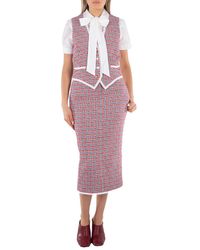 Thom Browne - Ladies Check Summer Tweed Midi Vest Pencil Dress, Brand Size 40 (Us Size 4) - Lyst