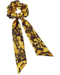 Versace Barocco Silk Scrunchie - Metallic