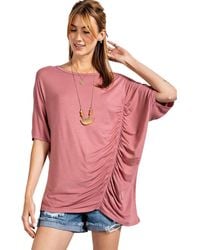 TRUEDAMES - Loose Fit And Ruched Detailing Top - Lyst