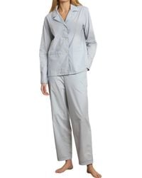 The Sleep Code - Organic Cotton Poplin Long Pajama Set - Lyst