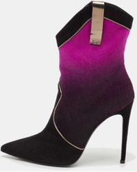 Loriblu - Calf Hair And Suede Ankle Length Boots - Lyst