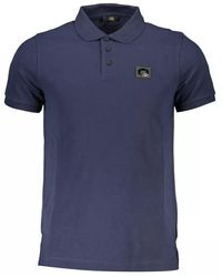 Class Roberto Cavalli - Blue Cotton Polo Shirt - Lyst