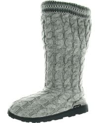 Muk Luks - Faux Fur Lined Faux Fur Slide Slippers - Lyst