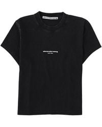 Alexander Wang - Cropped Short-Sleeve Cotton Logo T-Shirt - Lyst