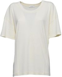 Lemaire - Relaxed Fit Cotton Jersey T-Shirt With Flat-Lock Stitching - Lyst