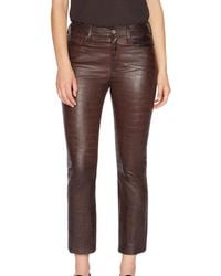 FRAME - Leather Le Crop Mini Boot Pants - Lyst
