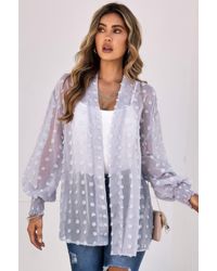TRUEDAMES - Front Open Dot Casual Light Top - Lyst