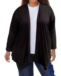 On The Plus Side - Long Sleeve Draped Cardigan - Lyst