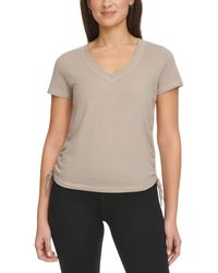 Calvin Klein - T-Shirt Moon Rock Textured Drawstring Ruched Top Fts478 - Lyst