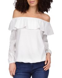 MICHAEL Michael Kors - Ruffle Off-the-shoulder Pullover Top - Lyst