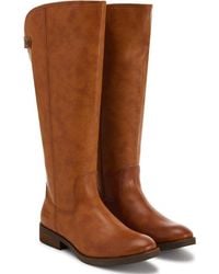 FRYE and CO - Kellie Button Tan Leather Knee High Riding Boots Hawk1041 - Lyst