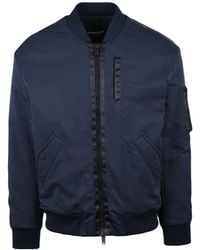 Dondup - Structured Bomber Jacket With Zip Closure And Ribbed Detailing - Lyst